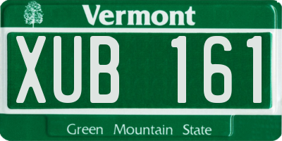 VT license plate XUB161