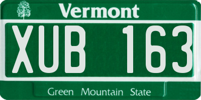 VT license plate XUB163