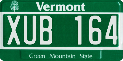 VT license plate XUB164