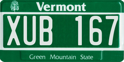VT license plate XUB167