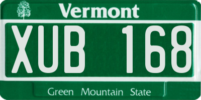 VT license plate XUB168