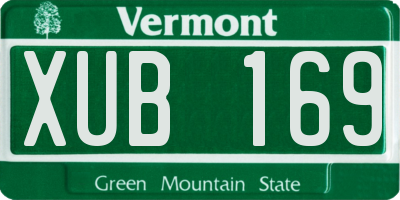VT license plate XUB169