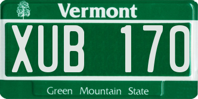 VT license plate XUB170