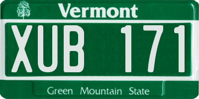VT license plate XUB171