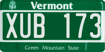 VT license plate XUB173