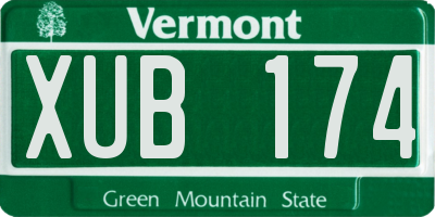 VT license plate XUB174