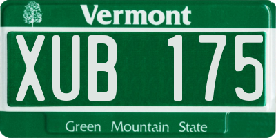 VT license plate XUB175