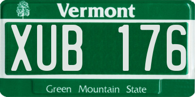 VT license plate XUB176