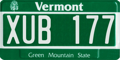 VT license plate XUB177