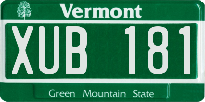 VT license plate XUB181