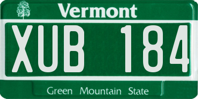 VT license plate XUB184
