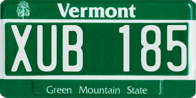 VT license plate XUB185