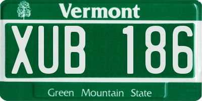 VT license plate XUB186