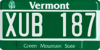 VT license plate XUB187