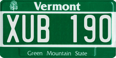 VT license plate XUB190