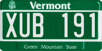 VT license plate XUB191