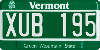 VT license plate XUB195