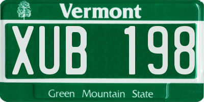 VT license plate XUB198