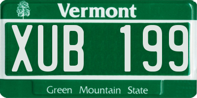 VT license plate XUB199