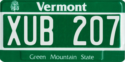 VT license plate XUB207