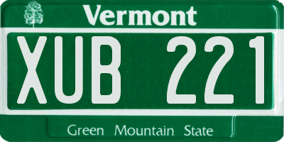 VT license plate XUB221