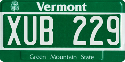 VT license plate XUB229