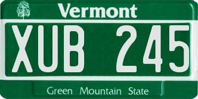 VT license plate XUB245