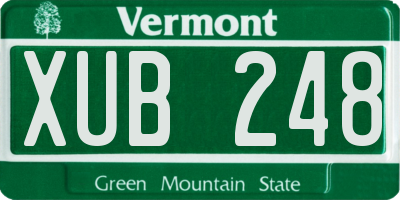 VT license plate XUB248