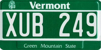 VT license plate XUB249