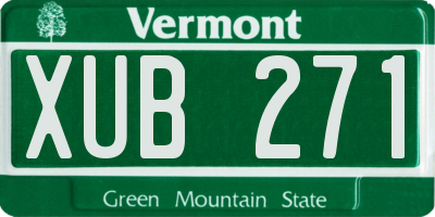 VT license plate XUB271