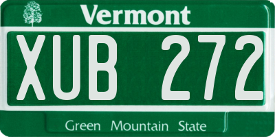 VT license plate XUB272