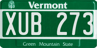 VT license plate XUB273
