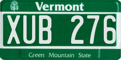 VT license plate XUB276
