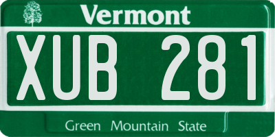 VT license plate XUB281