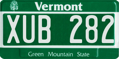 VT license plate XUB282