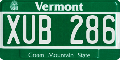 VT license plate XUB286