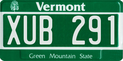 VT license plate XUB291