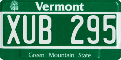 VT license plate XUB295