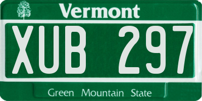 VT license plate XUB297