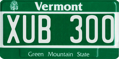 VT license plate XUB300
