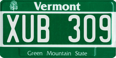 VT license plate XUB309