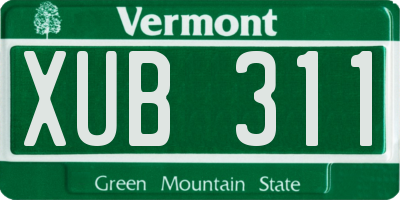 VT license plate XUB311