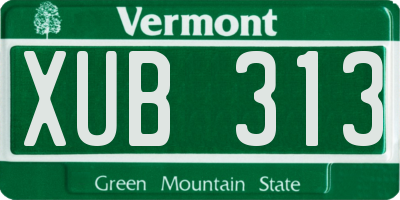 VT license plate XUB313