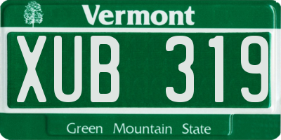 VT license plate XUB319