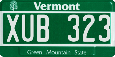 VT license plate XUB323