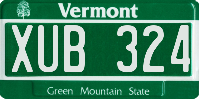 VT license plate XUB324