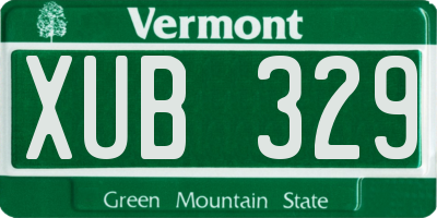 VT license plate XUB329