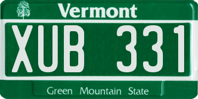 VT license plate XUB331