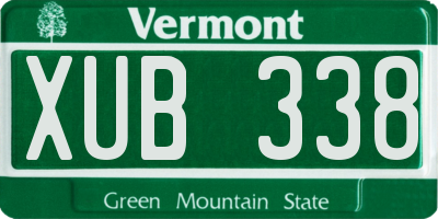 VT license plate XUB338