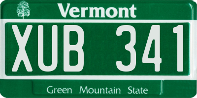 VT license plate XUB341
